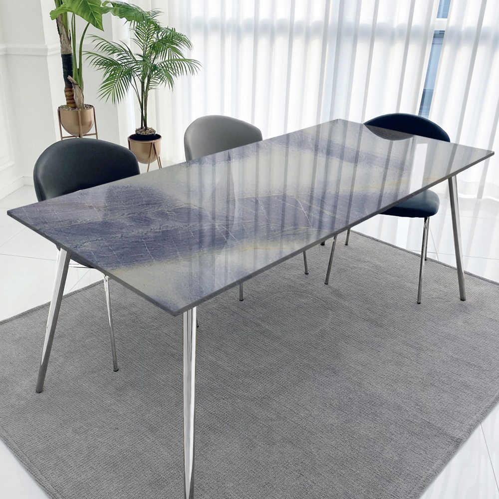 마카바우스 블루 프리미엄 천연 대리석 식탁 테이블